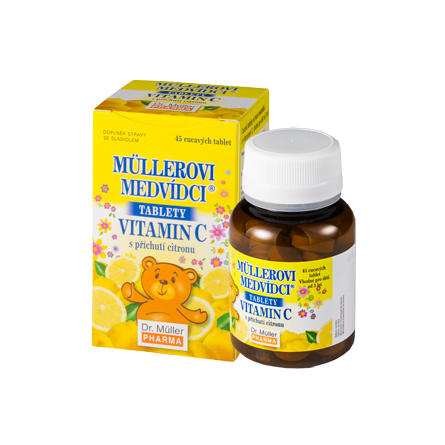 DR. MÜLLER Müllerovi medvídci s příchutí citronu a vitaminem C 45 tablet