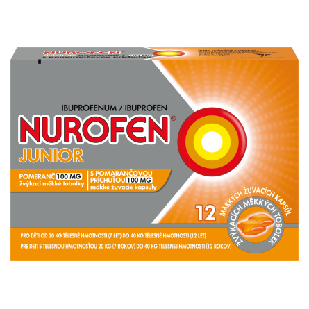 NUROFEN Junior 100 mg pomeranč 12 žvýkacích tobolek