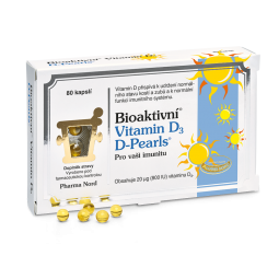 BIOAKTIVNÍ Vitamin D3 D Pearls 20 mcg 80 kapslí