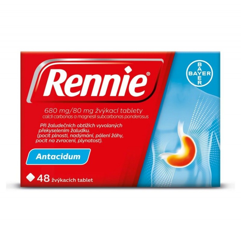RENNIE Antacidum 680 mg/80 mg 48 žvýkacích tablet