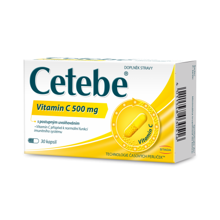 CETEBE Vitamin C 500 mg s postupným uvolňováním 30 kapslí