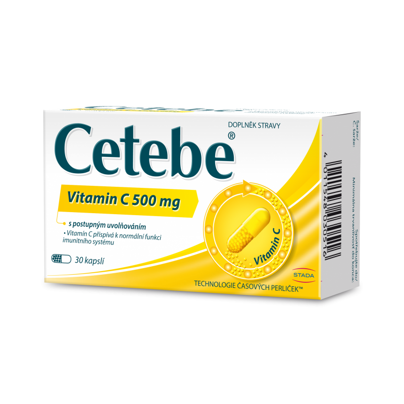 CETEBE Vitamin C 500 mg s postupným uvolňováním 30 kapslí