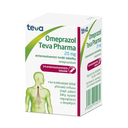 OMEPRAZOL Teva Pharma 20 mg 14 tobolek