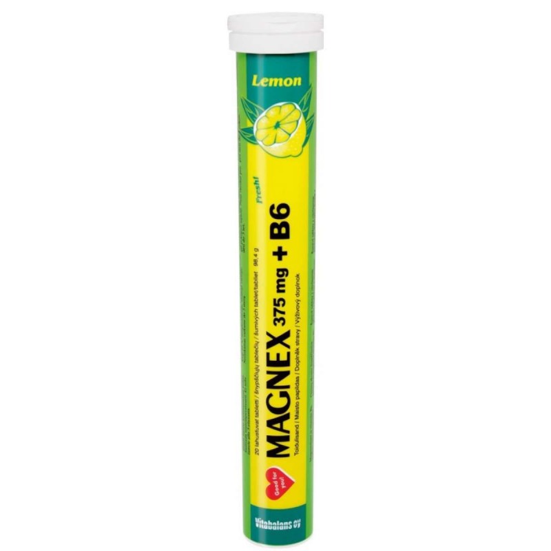 VITABALANS Magnex 375 mg + B6 lemon 20 šumivých tablet