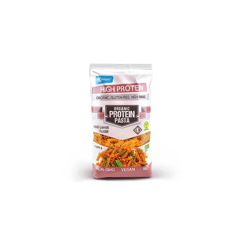 MAXSPORT Organické fusilli z červené čočky 200 g