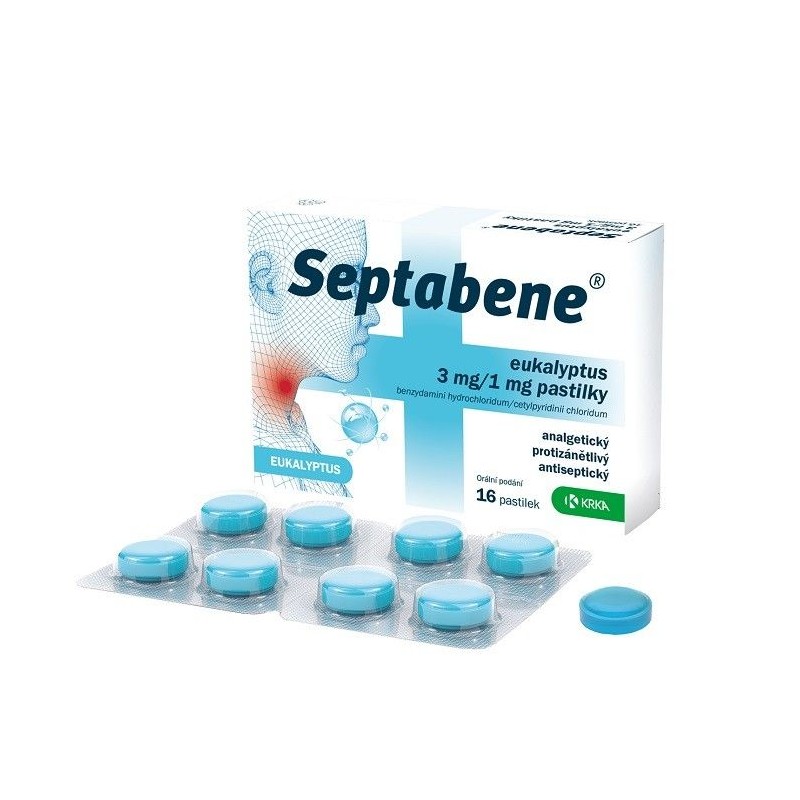 SEPTABENE 3 mg/1 mg eukalyptus 16 pastilek