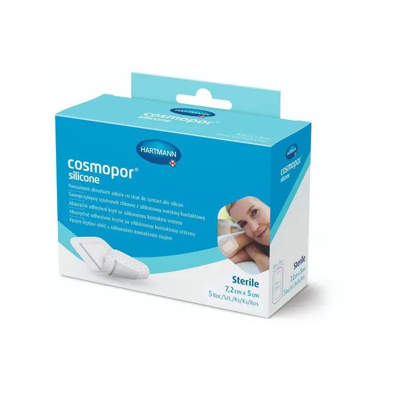 COSMOPOR Silicone náplast 7,2x5 cm 5 ks