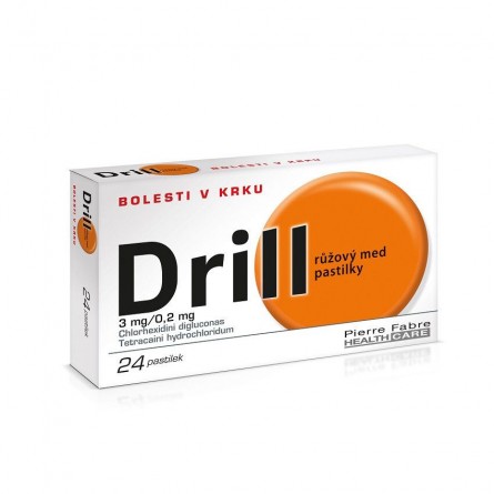 DRILL Růžový med 24 pastilek