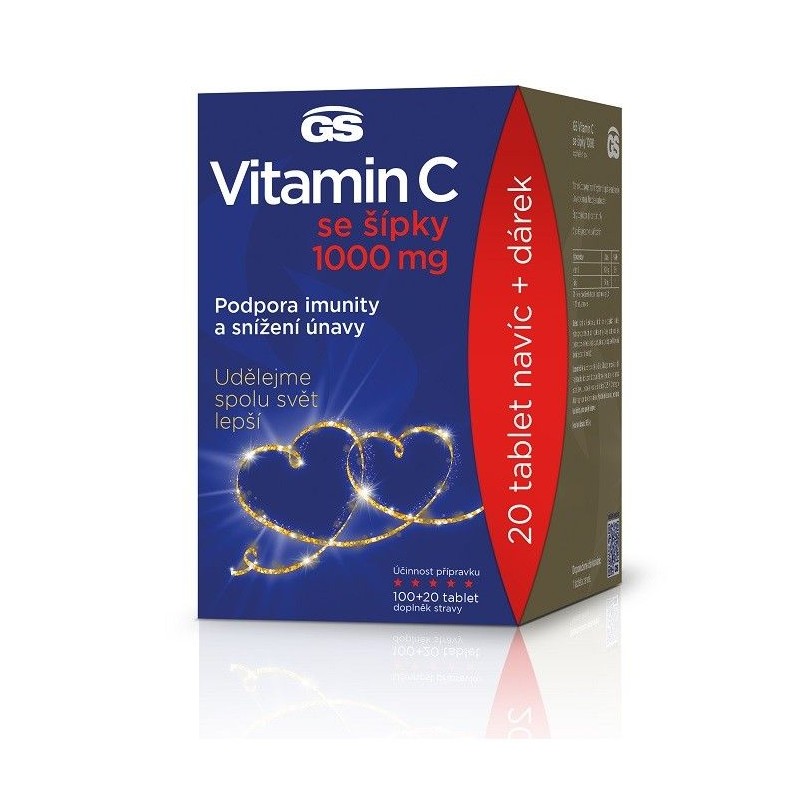 GS Vitamin C 1000 se šípky 100+20 tablet + dárek