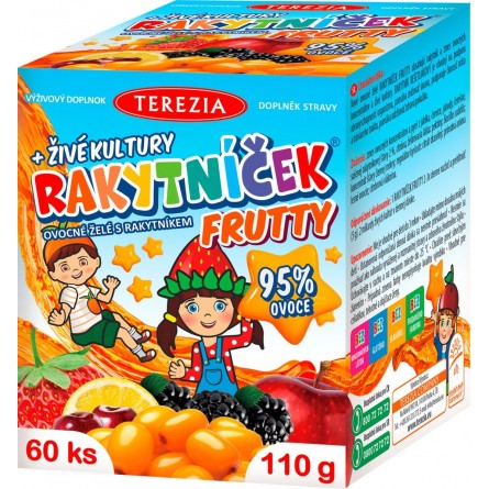 RAKYTNÍČEK Frutty ovocné želé s rakytníkem + probiotika 60 ks