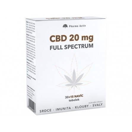 PHARMA ACTIV CBD 20 mg full spectrum 30+15 tobolek