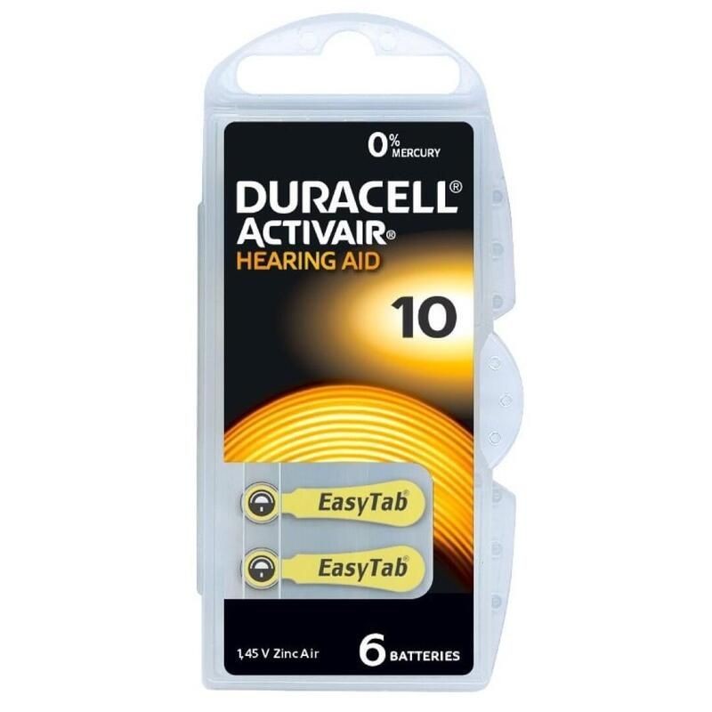 Duracell DA10 EasyTab baterie do naslouchadel 6 ks