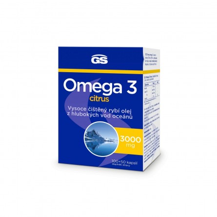 GS Omega 3 citrus + D3 100+50 kapslí