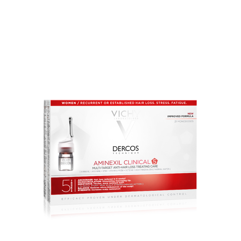 VICHY Dercos Aminexil Clinical 5 Multiúčelová kúra proti vypadávání vlasů pro ženy 21 x 6 ml