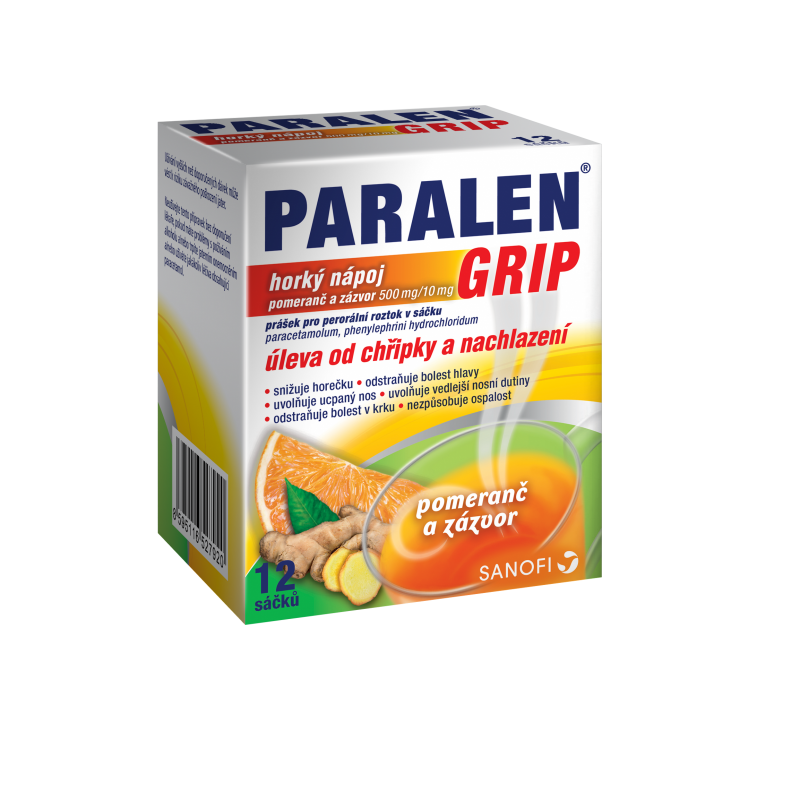 PARALEN Grip horký nápoj pomeranč a zázvor 12 sáčků
