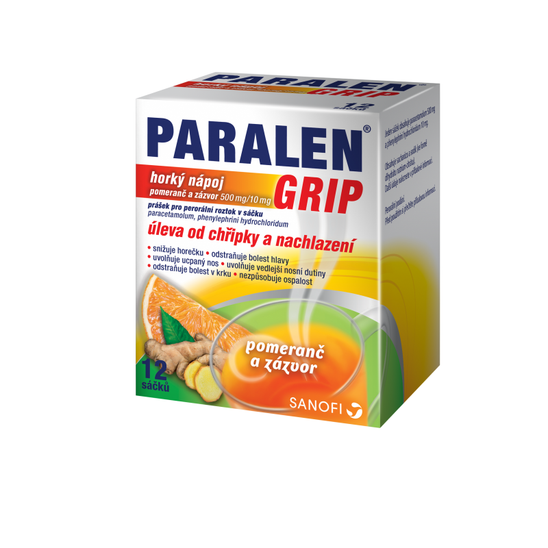 PARALEN Grip horký nápoj pomeranč a zázvor 12 sáčků