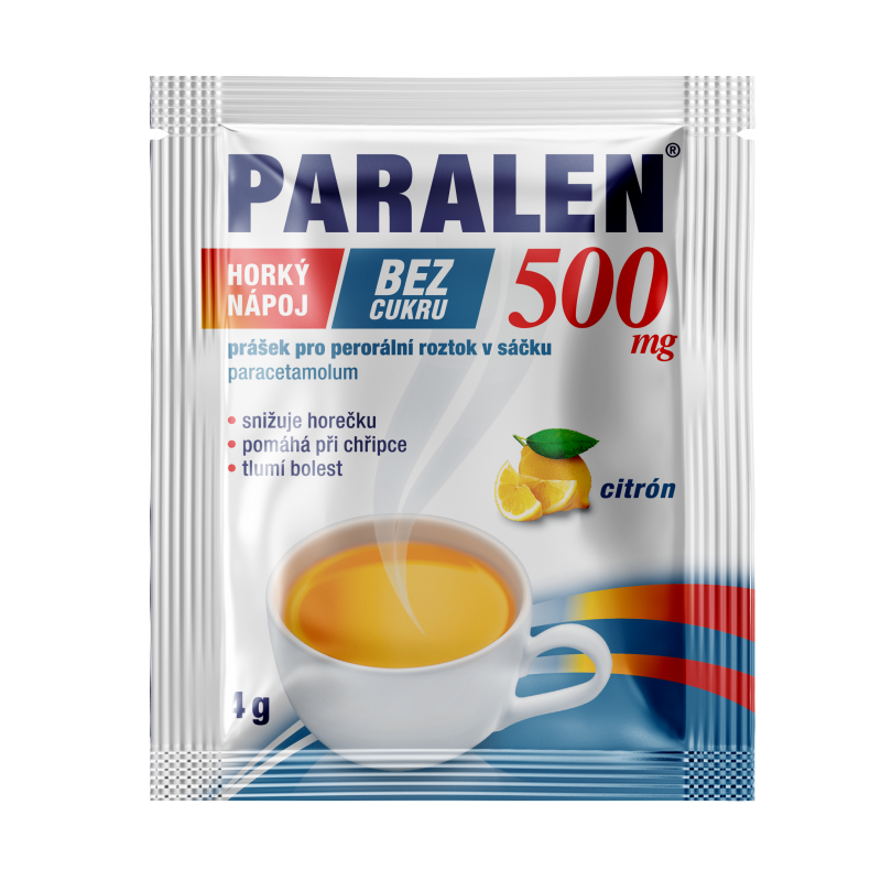 Paralen Horký nápoj bez cukru 500 mg 12 sáčků