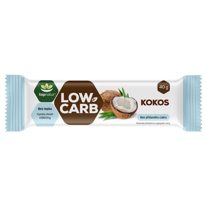 TOPNATUR Low carb tyčinka kokos natural 40 g