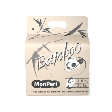 MonPeri Bamboo dětské bambus.plenky S 3-6 kg 25 ks