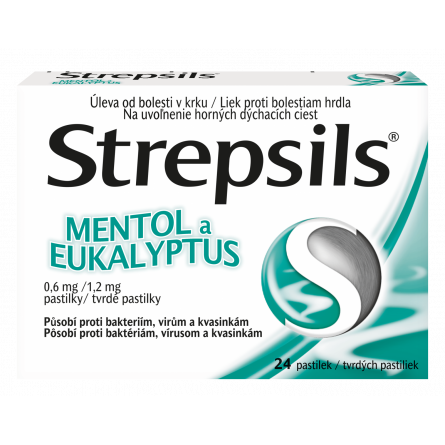 STREPSILS Mentol a eukalyptus 24 pastilek