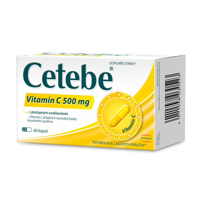 CETEBE Vitamin C 500 mg s postupným uvolňováním 60 kapslí