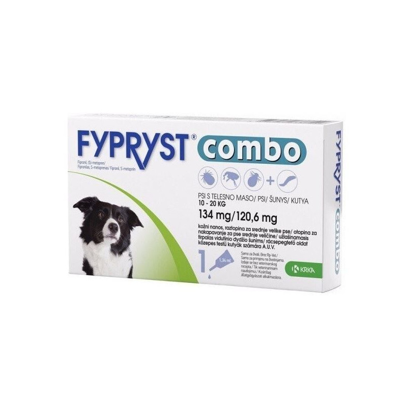 FYPRYST Combo pro psy 10-20 kg roztok na kůži 1x1,34 ml