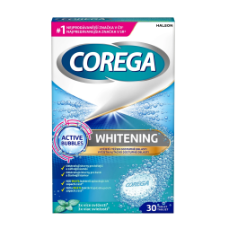 Corega Whitening Antibakteriální tablety 30ks