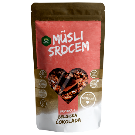 TOPNATUR Müsli srdcem belgická čokoláda a brusinky 350 g