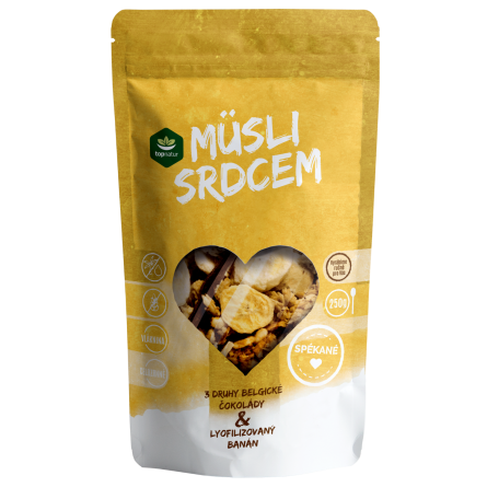 TOPNATUR Müsli srdcem čoko trio a banán 250 g