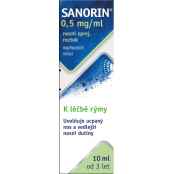 SANORIN 0,5 mg/ml nosní sprej 10 ml