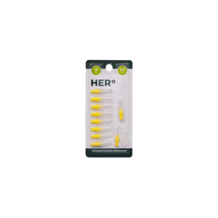 HERBADENT HER° Mezizubní kartáček 0,6 mm žlutý 10 ks