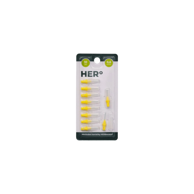 HERBADENT HER° Mezizubní kartáček 0,6 mm žlutý 10 ks