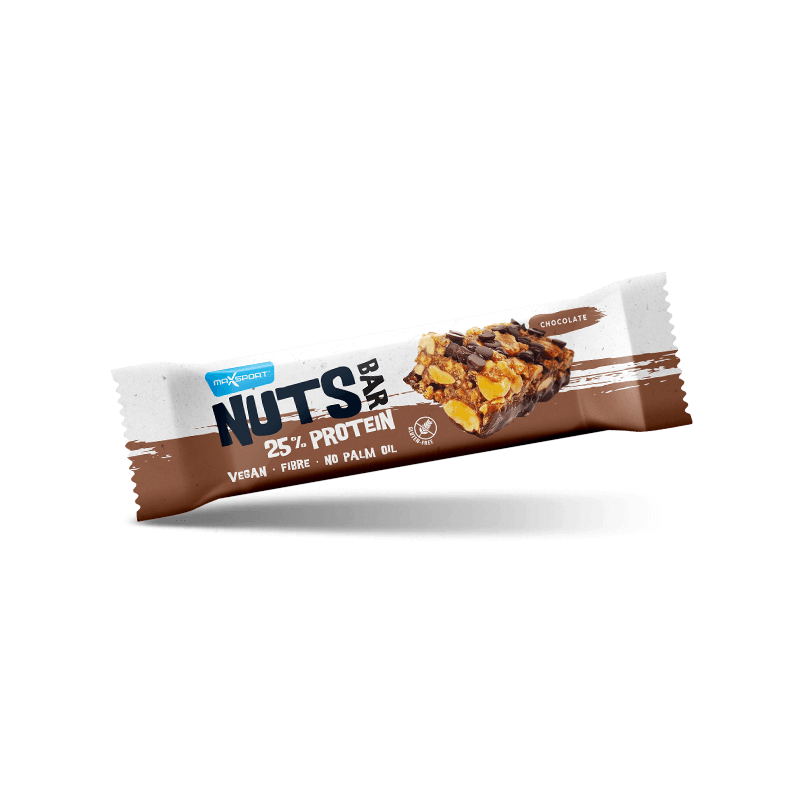 MAXSPORT Nuts Vegan oříšková tyčinka s proteinem - čokoláda 40 g