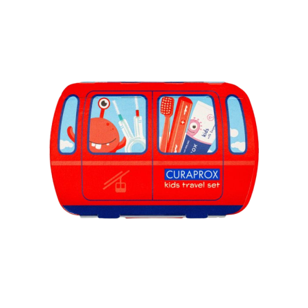 CURAPROX Travel set KIDS červený