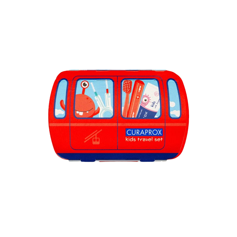 CURAPROX Travel set KIDS červený