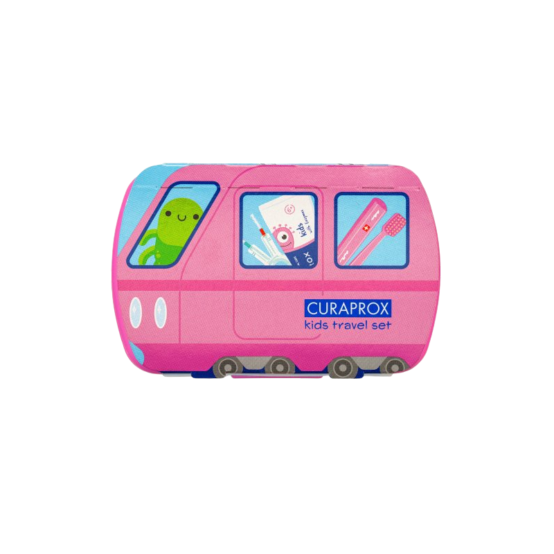 CURAPROX Travel set KIDS růžový