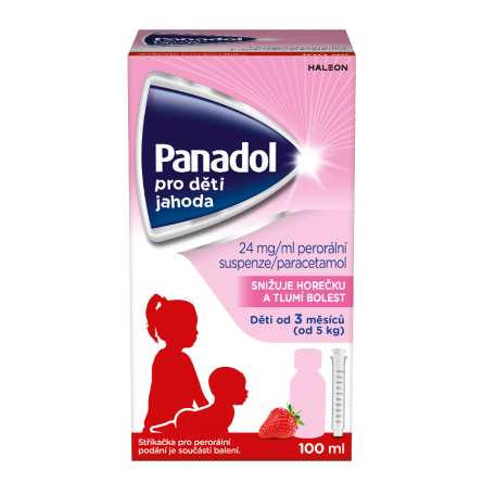 PANADOL Pro děti jahoda 24 mg/ml suspenze 100 ml