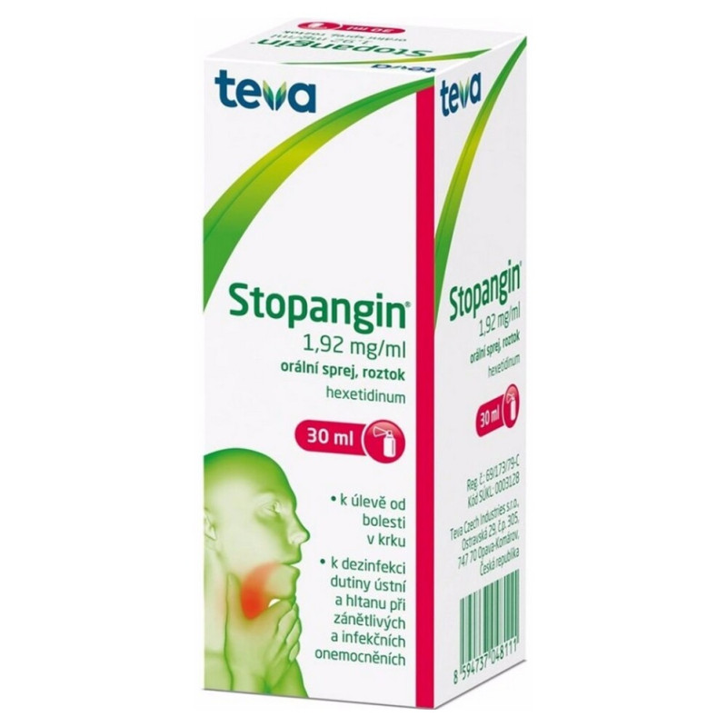 STOPANGIN 1,92 mg/ml orální sprej 30 ml