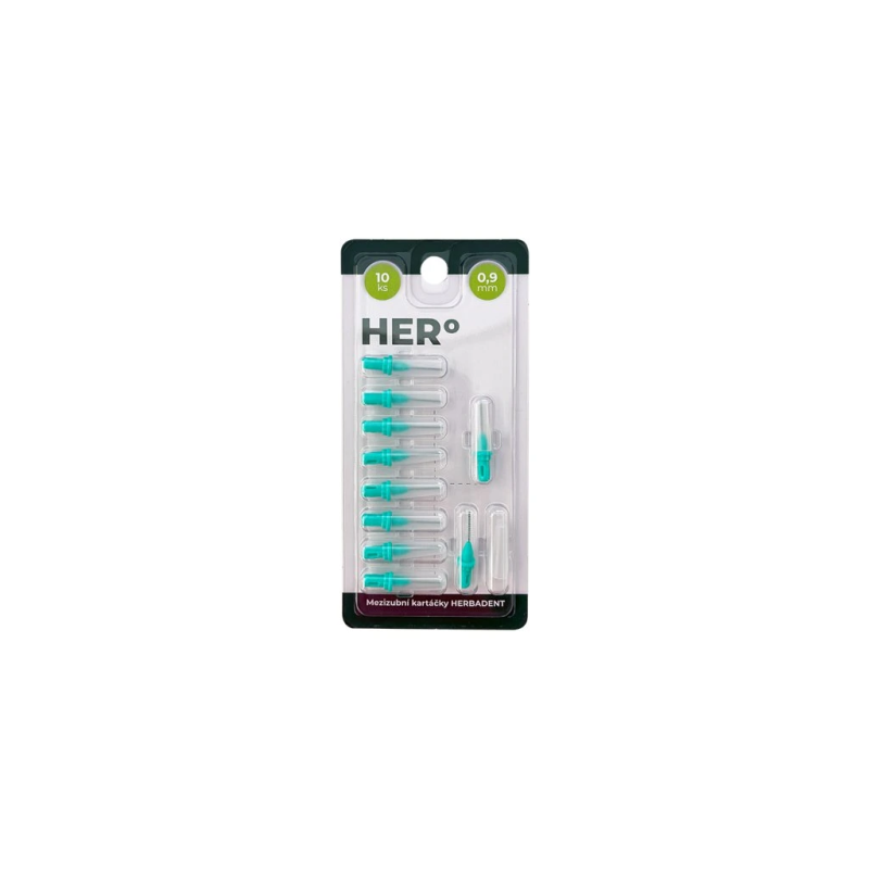 HERBADENT HER° Mezizubní kartáček 0,9 mm zelený 10 ks
