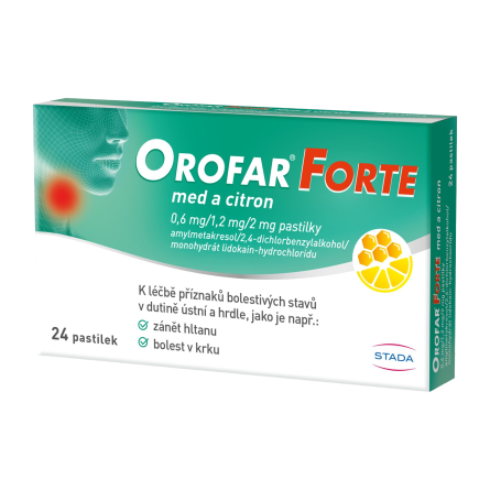 OROFAR FORTE med a citron 24 pastilek