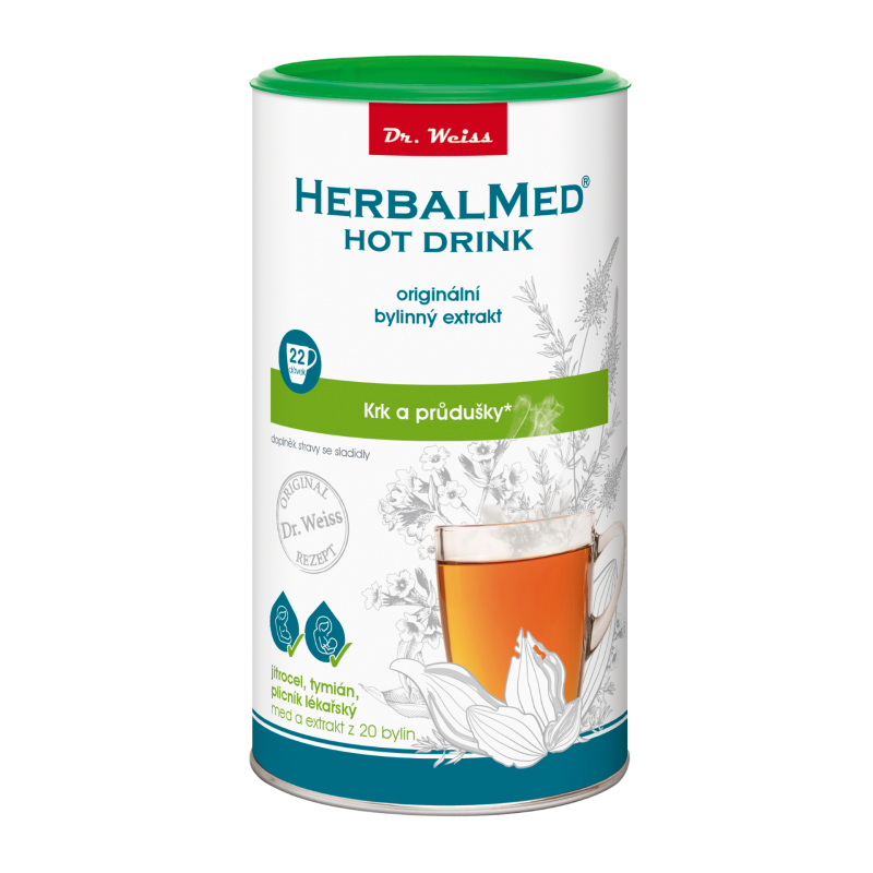 DR. WEISS Herbalmed Hot Drink krk a průdušky 180 g