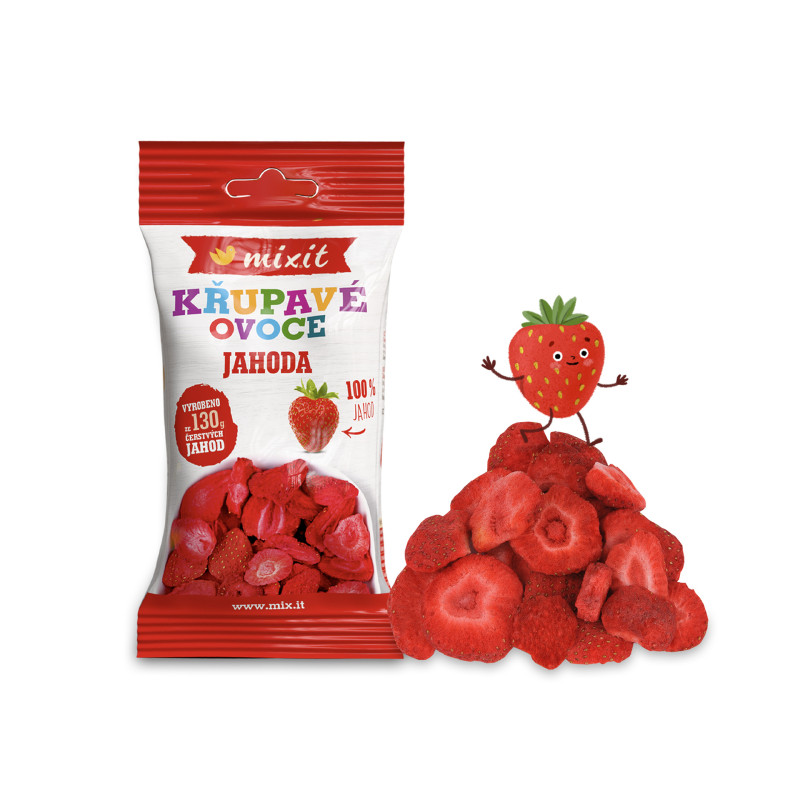 Mixit Křupavé ovoce do kapsy - Jahoda 13 g Mixit Křupavé ovoce do kapsy - Jahoda 13 g