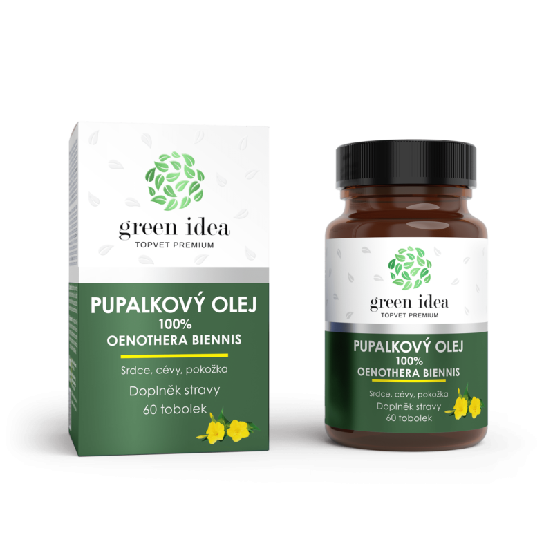 GREEN IDEA Pupalkový olej 100% 60 tobolek GREEN IDEA Pupalkový olej 100% 60 tobolek