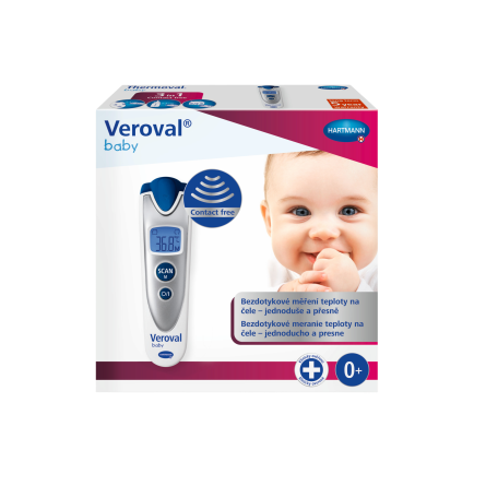 VEROVAL Baby bezdotykový infračervený teploměr stříbrný