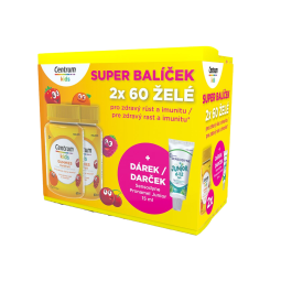 CENTRUM Kids Gummies multifruit želé 2x60 ks +dárek