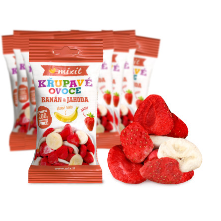 Mixit Křupavé ovoce do kapsy - Banán + jahoda 23 g Mixit Křupavé ovoce do kapsy - Banán + jahoda 23 g