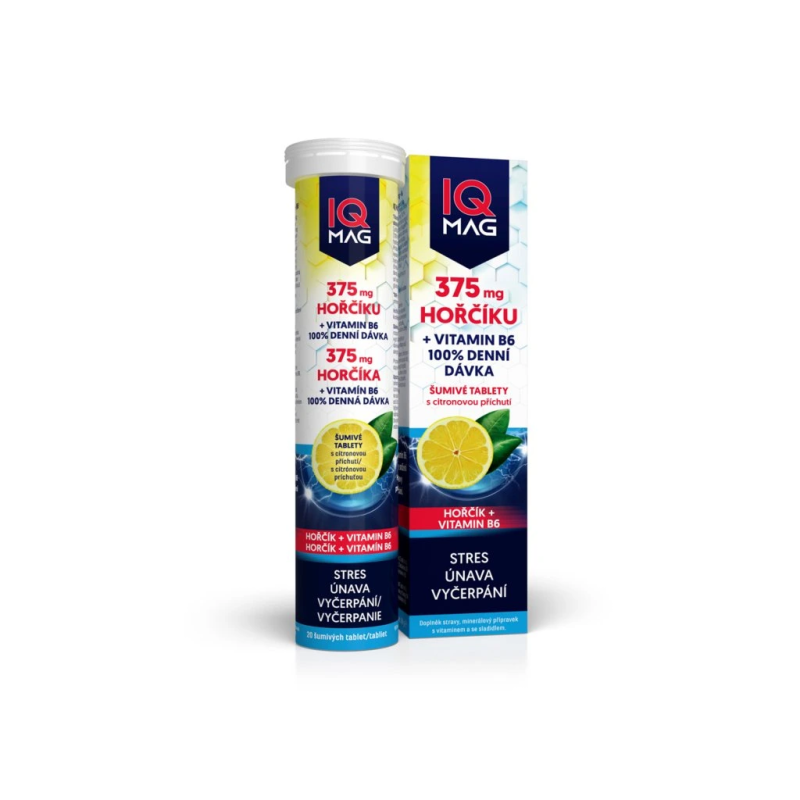 IQ MAG Hořčík 375 mg + B6 20 šumivých tablet