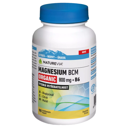 NATUREVIA Magnesium Organic BCM 800 mg + B6 90 kapslí