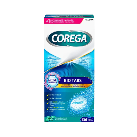 Corega BIO Antibakteriální tablety 136ks