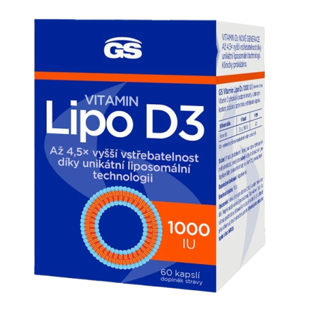 GS Vitamin Lipo D3 1000 IU 60 kapslí